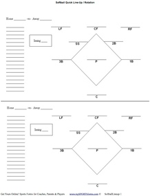 Printable Softball Field Position Template