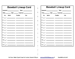 Free Baseball Roster and Lineup Template